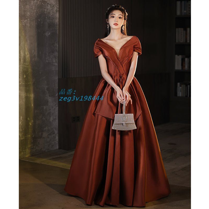 ドレス パーティードレス ロングドレス 結婚式 二次会 発表会 花嫁 ステージドレス コンサート 演奏会 ウェディングドレス コンクール ウエディングドレス zeg3v198444