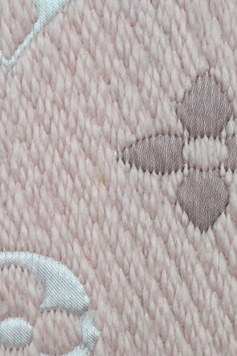 ルイヴィトン エシャルプ ロゴマニア LV マフラー ストール ウール シルク ピンク M 73057