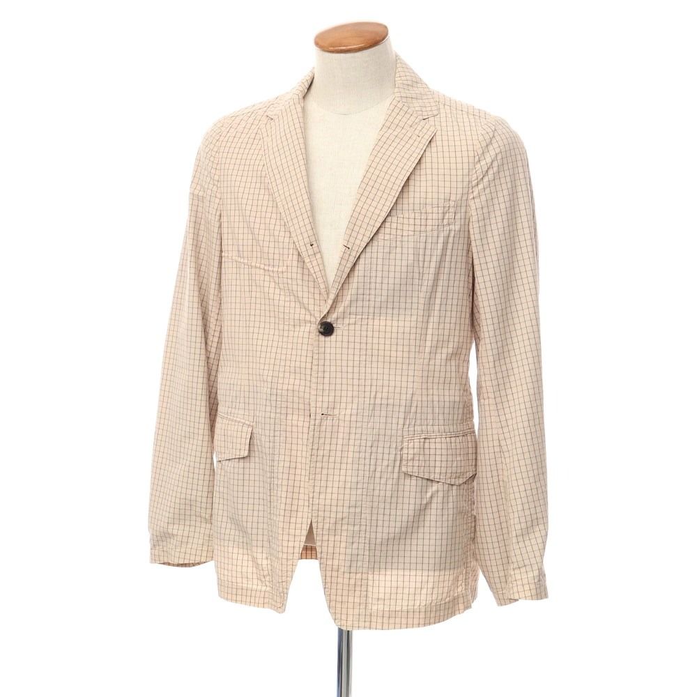 【中古】ドリスヴァンノッテン DRIES VAN NOTEN コットン チェック 3B アンコンジャケット ライトピンクxグレー【サイズ46】【メンズ】