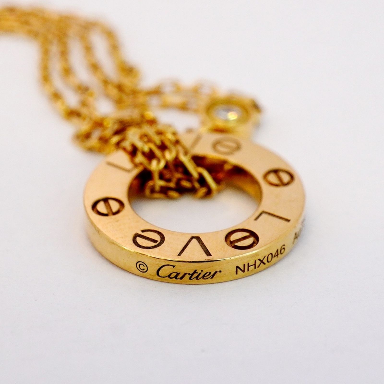 カルティエ(Cartier) カルティエ ネックレス ラブサークル 2PD 18KYG