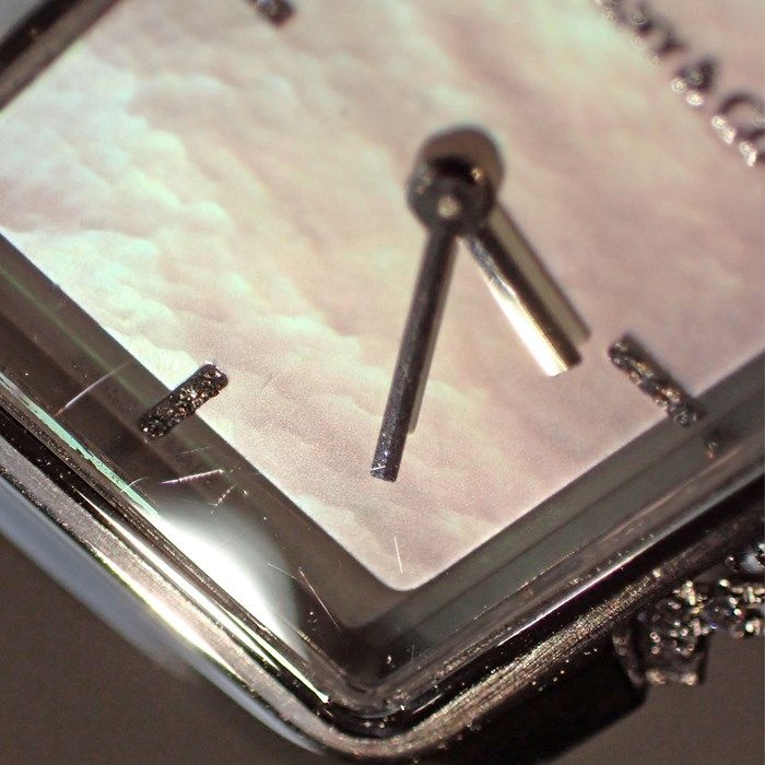 ティファニー Tiffany &amp; Co. 腕時計 T レクタングル 69546161 13ポイント ダイヤリュウズカバー スマイルモチーフ 12ポイント ダイヤインデックス ホワイトシェル文字盤 白 SS クオーツアナログ 【中古】 Tiffany & Co. - ティファニー Tiffany & Co. 腕時計 T レクタングル