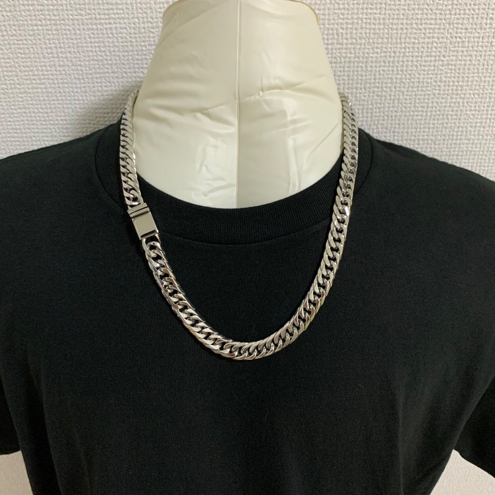 美品 特別製 シルバー925 ダブル 喜平 チェーン メンズ ネックレス 8面  