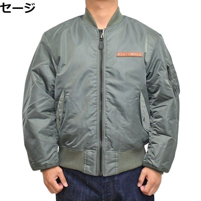 AVIREX アヴィレックス 783-5952019 セージ色 50周年記念 MA-1 フライトジャケット シグネチャー ビッグロゴ ミリタリー アビレックス アウター メンズ