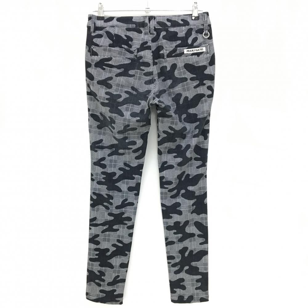 美品】パーリーゲイツ ストレッチパンツ 黒×白 グレンチェック 迷彩 30