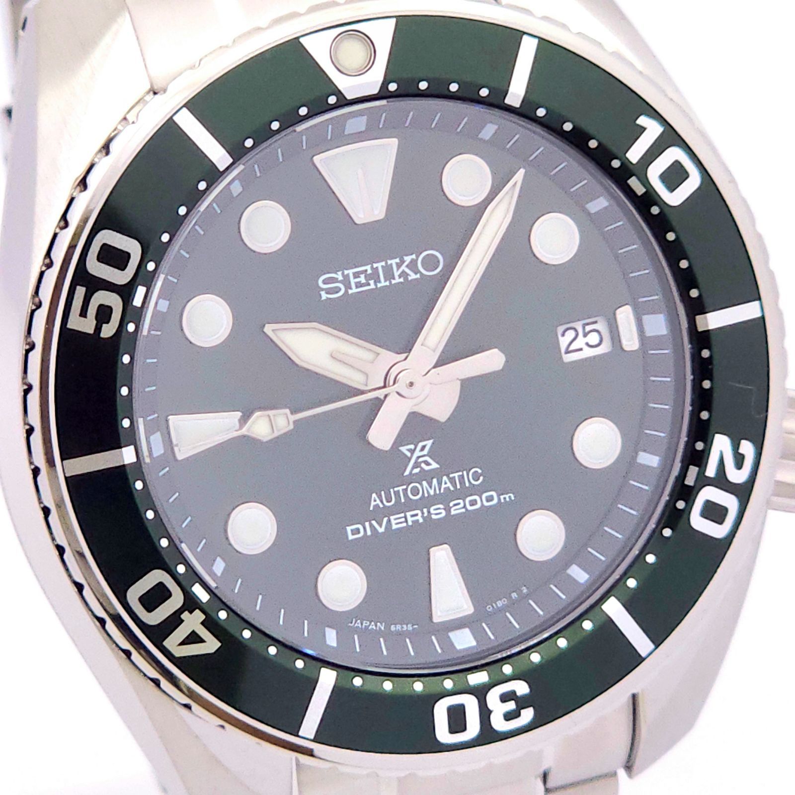 SEIKO セイコー プロスペックス 6R35-00A0 自動巻 動作品 緑 説あり