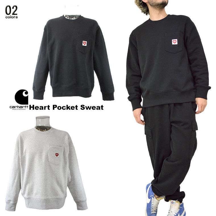 希少 carhartt WIP カーハート Heart Pocket Sweat スウェット トレーナー スエット 【プレゼントに】 EUモデル 長袖 シンプル  男女兼用 ユニセックス クルーネック 裏毛 希少 Carhartt WIP