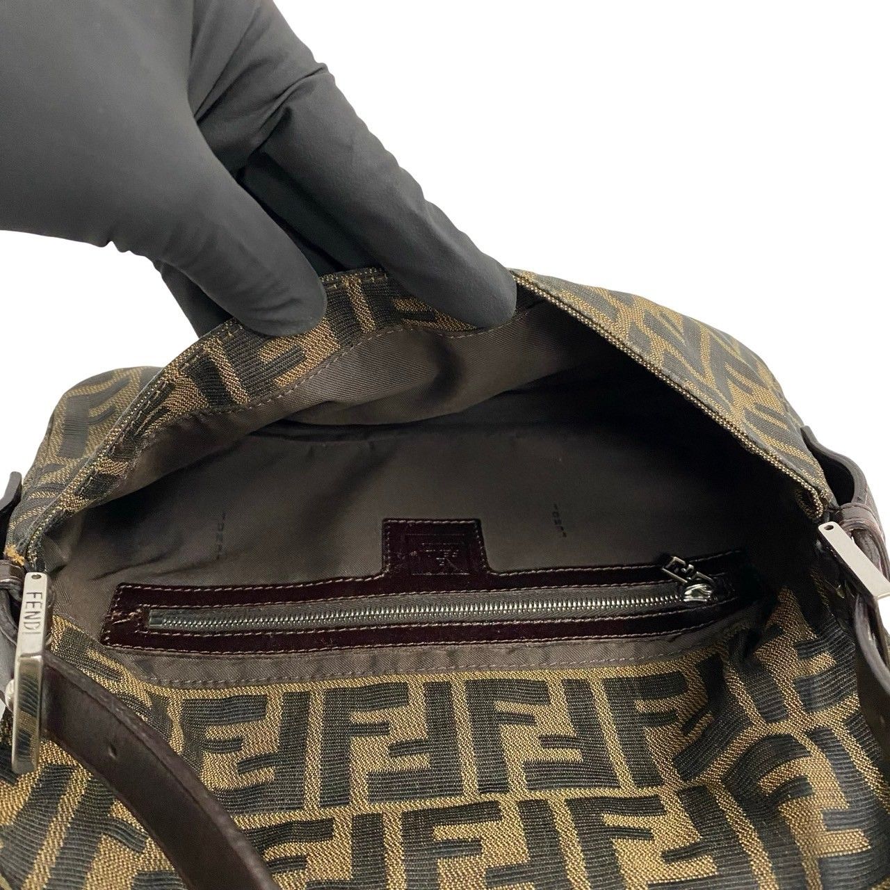 極 美品 FENDI フェンディ マンマバケット ズッカ FF 柄 キャンバス