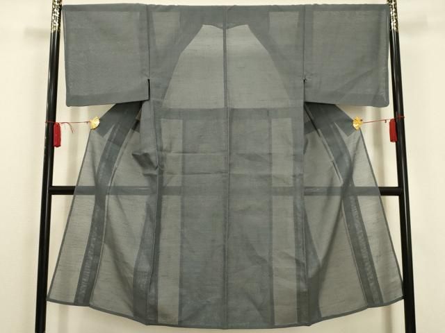 平和屋着物＊夏物 男性 本塩沢 夏塩沢 100亀甲 総詰め 反端付き 正絹 AABA5585sx