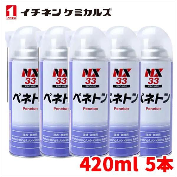 ぺネトン 420ml 浸透 潤滑剤 固着したボルトに 各種分解 修理 逆さ吹きOK 無臭タイプ NX33 5本