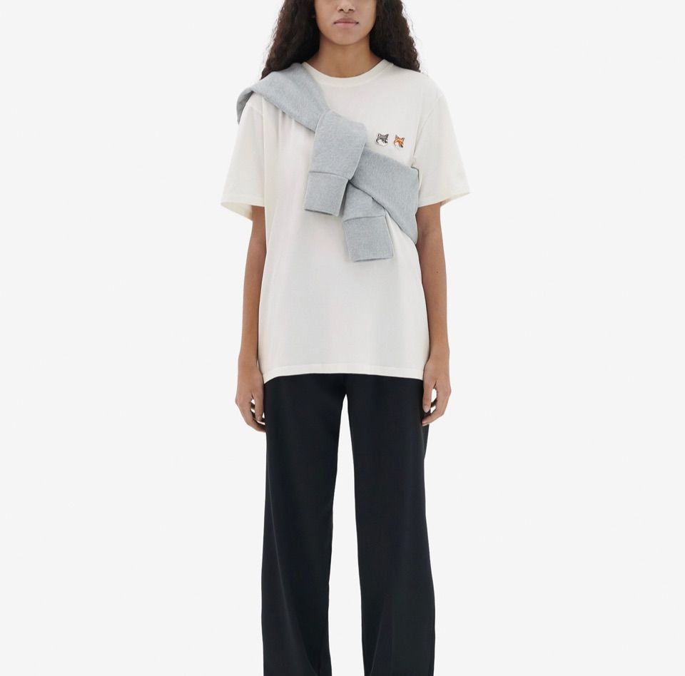 MAISON KITSUNE◇BU00103KJ0008男女共用 半袖T DOUBLE FOX HEAD