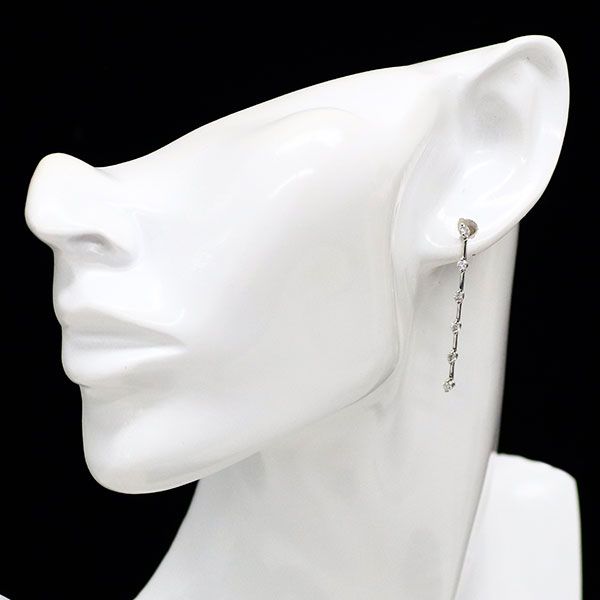 DTC K18WG ダイヤモンド ピアス 0.55ct LINE - メルカリ