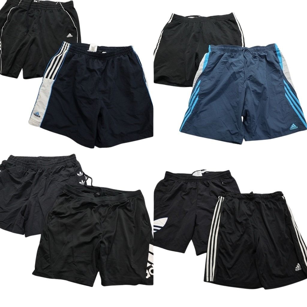 古着卸 まとめ売り アディダス adidas ショートパンツ 8枚セット (メンズ XL ) イージーパンツ ライン系 ワンポイント 中古 古着 NA4667