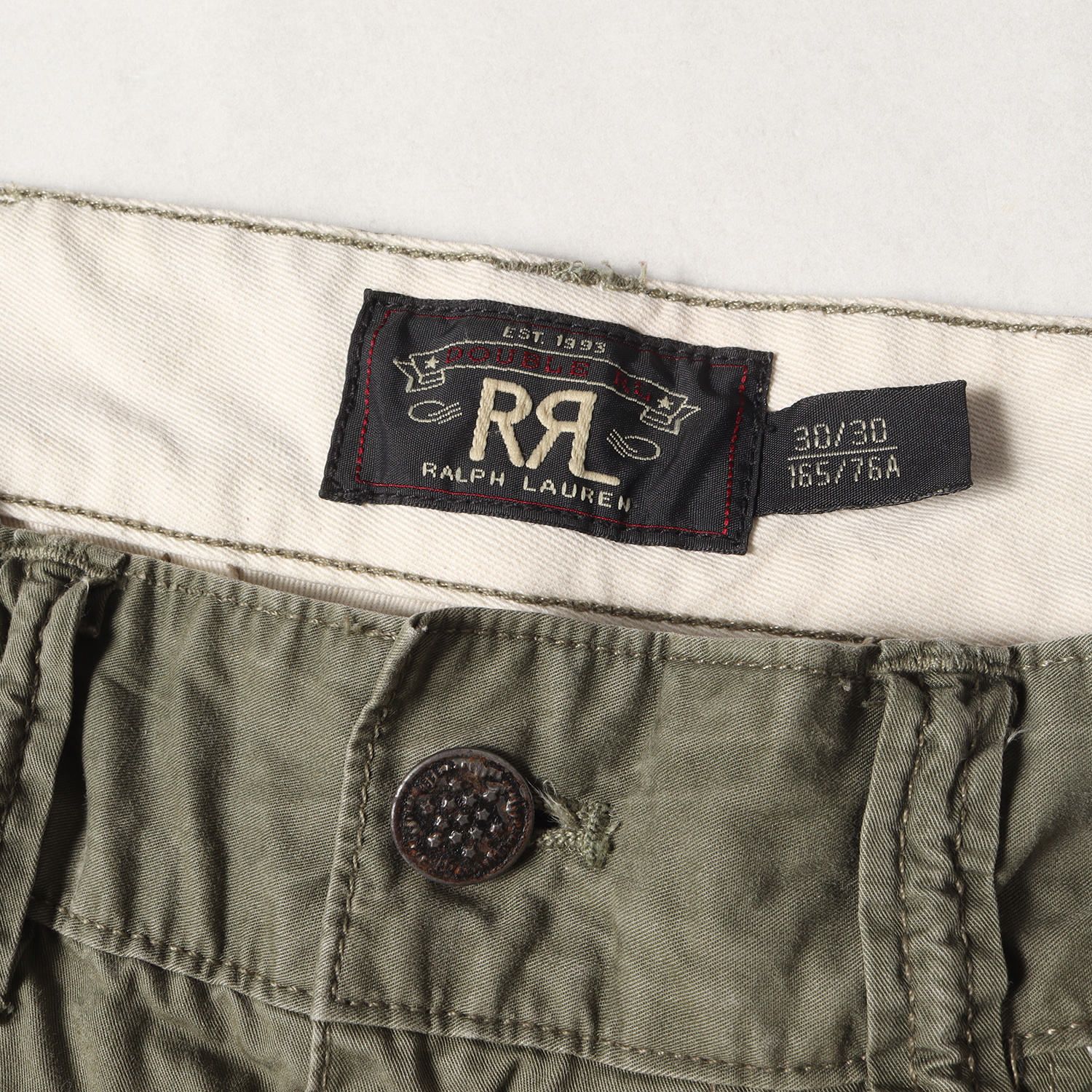 RRL ミリタリーカーゴパンツ 30×30 美品 RRL サスペンダーボタン付き