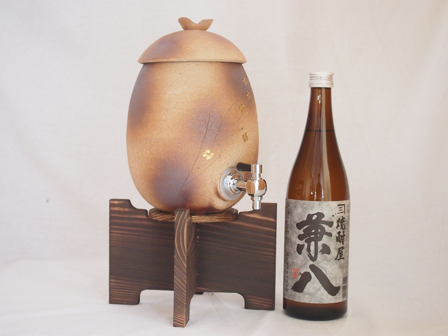 信楽焼 信楽焼・明山窯 焼酎サーバー 火色金小紋 2200cc(滋賀県)麦
