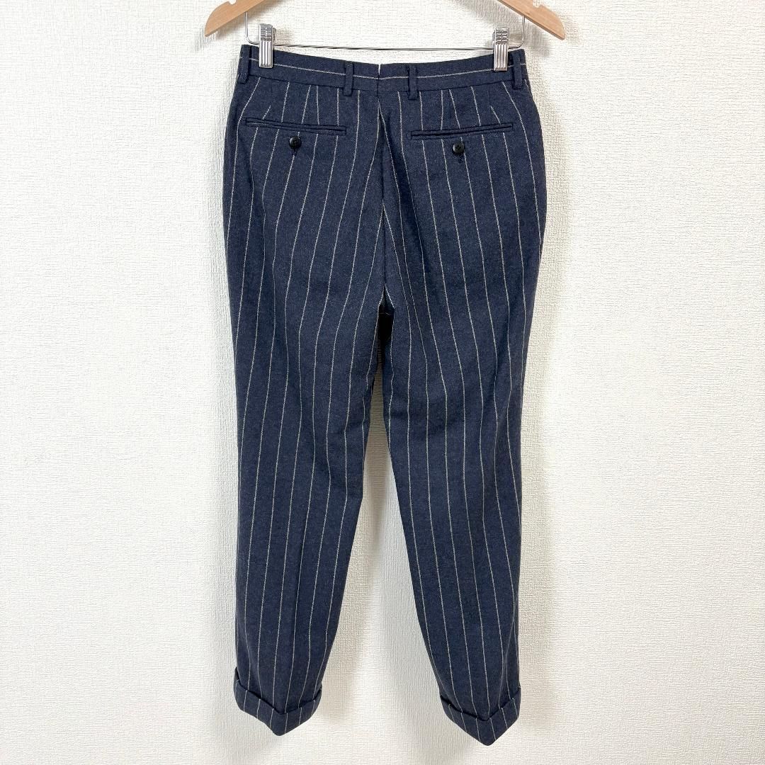 美品】 BEAMS F ウールスーツセットアップ 88 ネイビー ストライプ