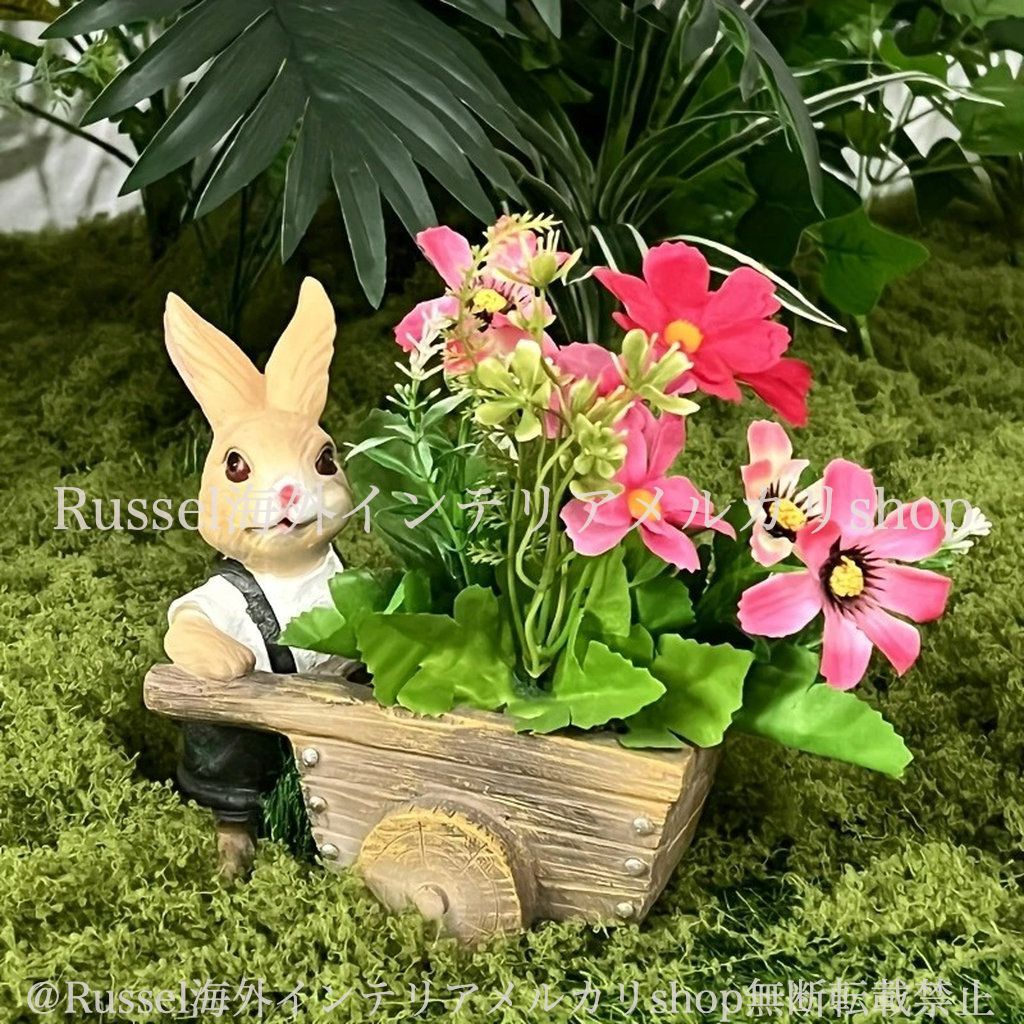 プランター ウサギ 樹脂 かわいい うさぎ 植木鉢 鉢植え 動物 アニマル 寄せ植え 多肉 ガーデニング 雑貨 ガーデン雑貨 ガーデンインテリア ガーデン インテリア 庭の装飾 お洒落 おしゃれ 4-7