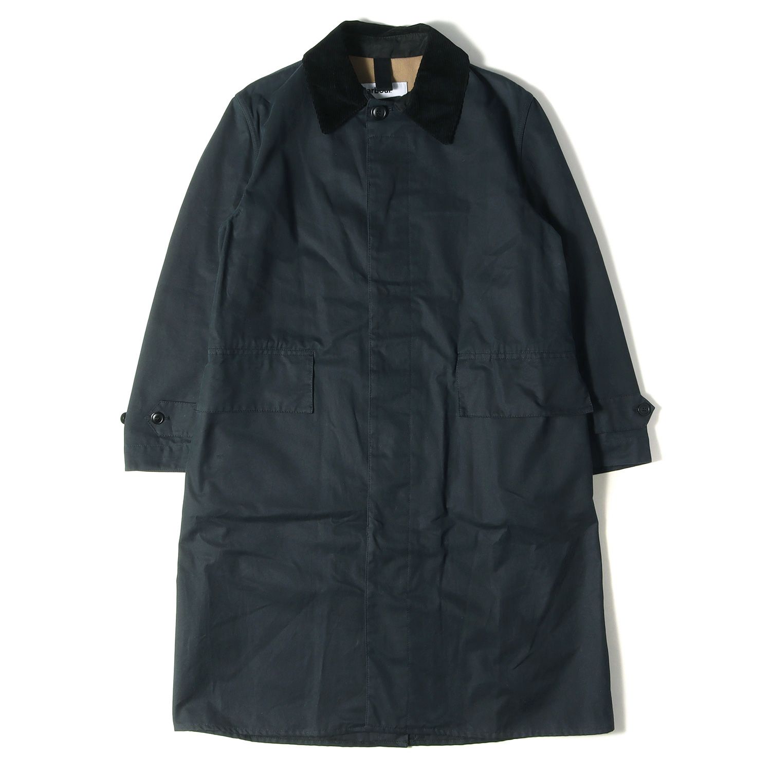 MARGARET HOWELL マーガレットハウエル BARBOUR オイルド コットン ステンカラーコート BARBOUR MH A73 WAX  19AW ネイビー 紺 S コラボ