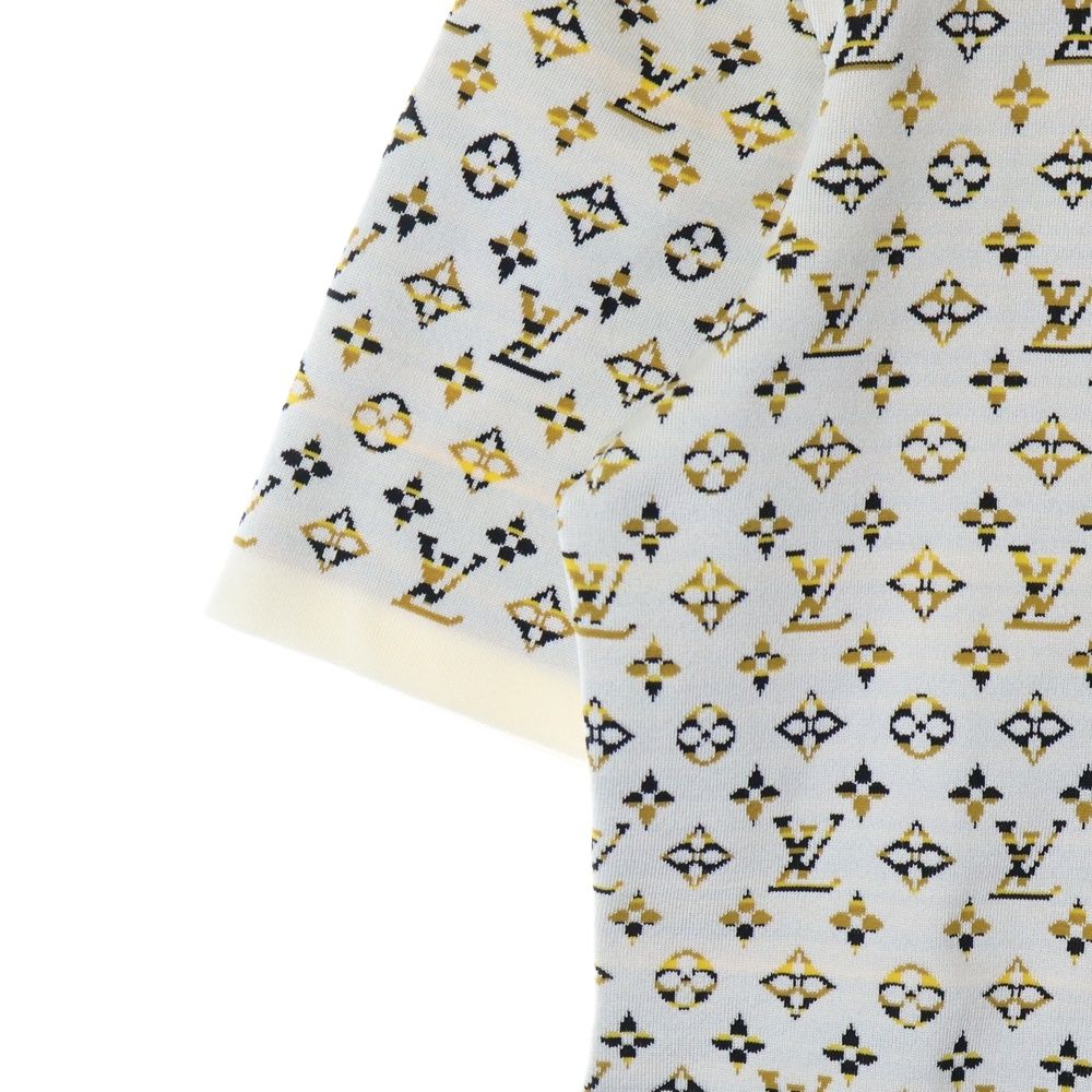 ルイヴィトン モノグラム×ベージュ 半袖ロゴワンピース 38 ルイ・ヴィトン(LOUIS VUITTON)ルイ・ヴィトン モノグラム