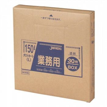 ジャパックス 大型ポリ袋150L ダストカート L 透明 30枚×4箱 DKB98