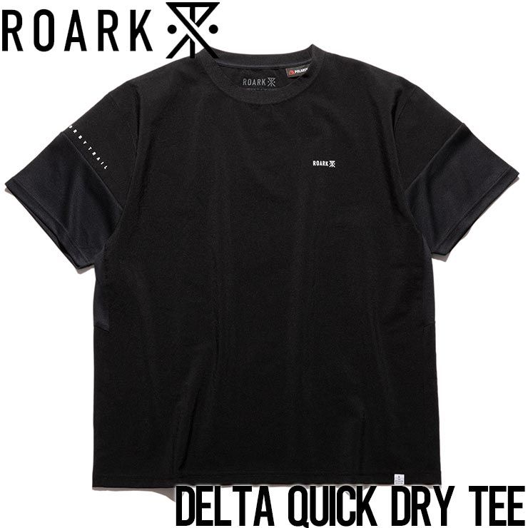 速乾 清涼 半袖Tシャツ THE ROARK REVIVAL ロアークリバイバル DELTA QUICK DRY TEE - w/Polartec RTJPD1020-BLK 日本代理店正規品