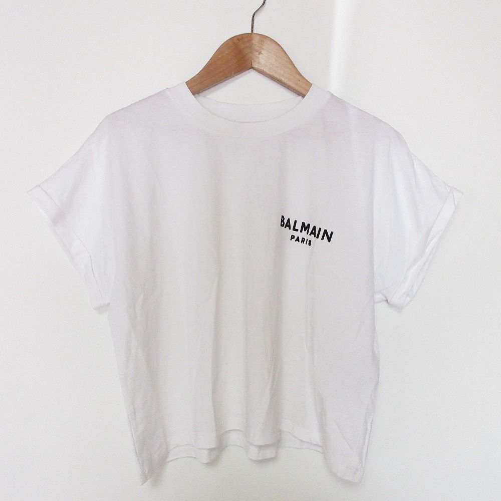 良品 BALMAIN バルマン 半袖 クロップドTシャツ サイズXS ホワイト  