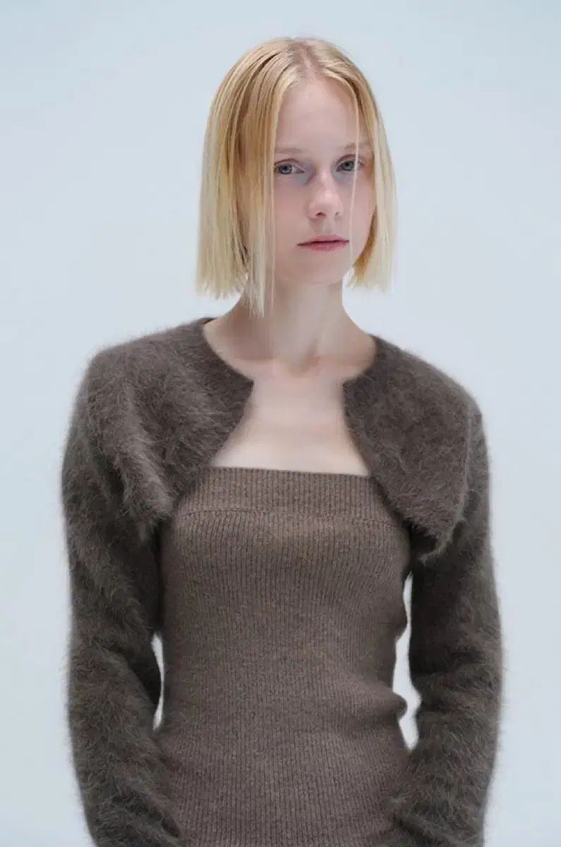 DIAGONAL レイヤード チューブトップ ブラウン