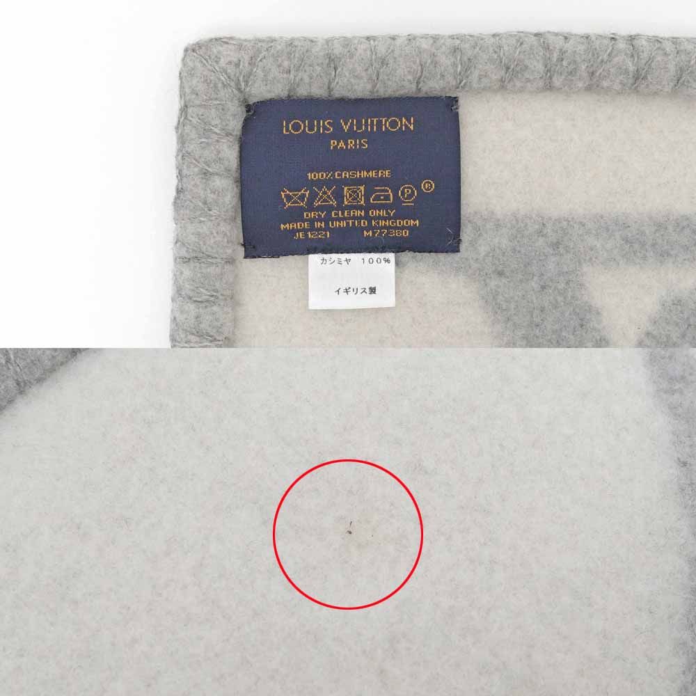  名東 ルイヴィトン エシャルプ スィートドリーム M 77380 グレー オフホワイト系 カシミヤ ストール マフラー マフラー 小物