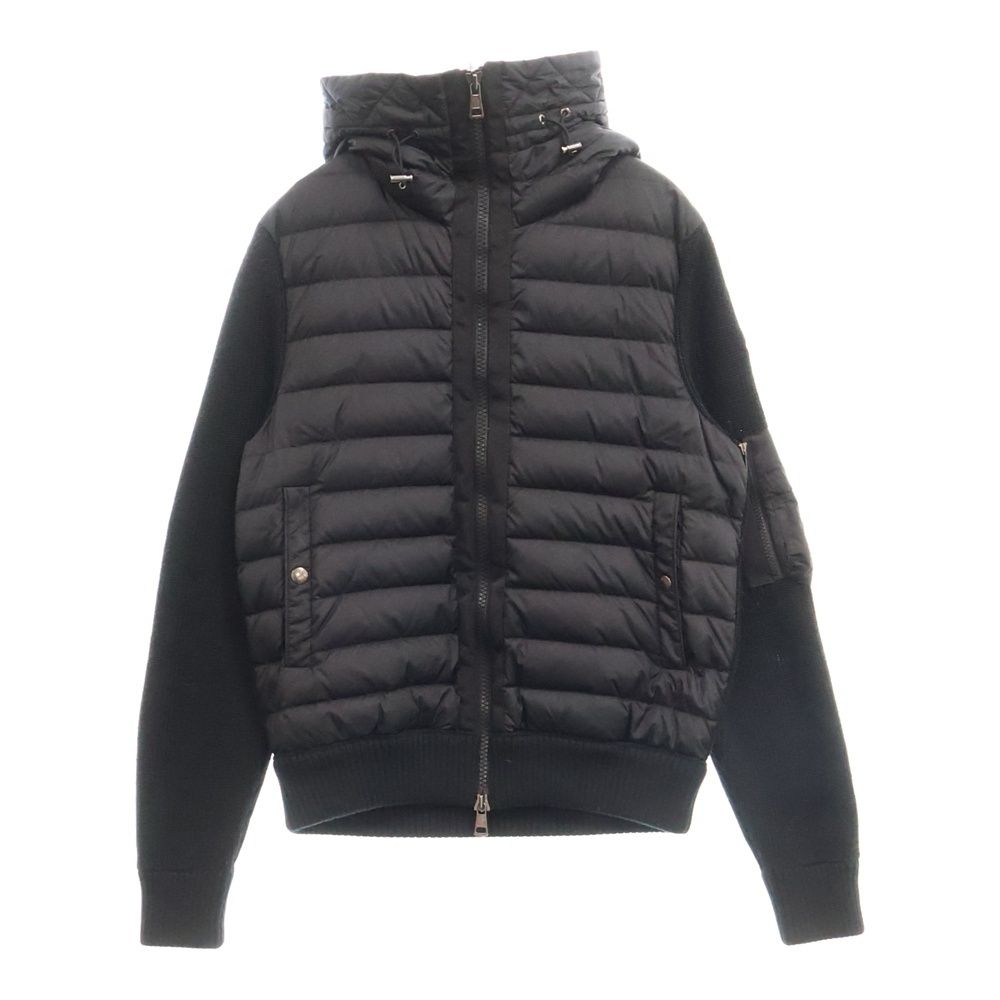 MONCLER (モンクレール) CARDIGAN TRICOT カーディガントリコット ダウン切替ニットカーディガン ブラック F20919B50800