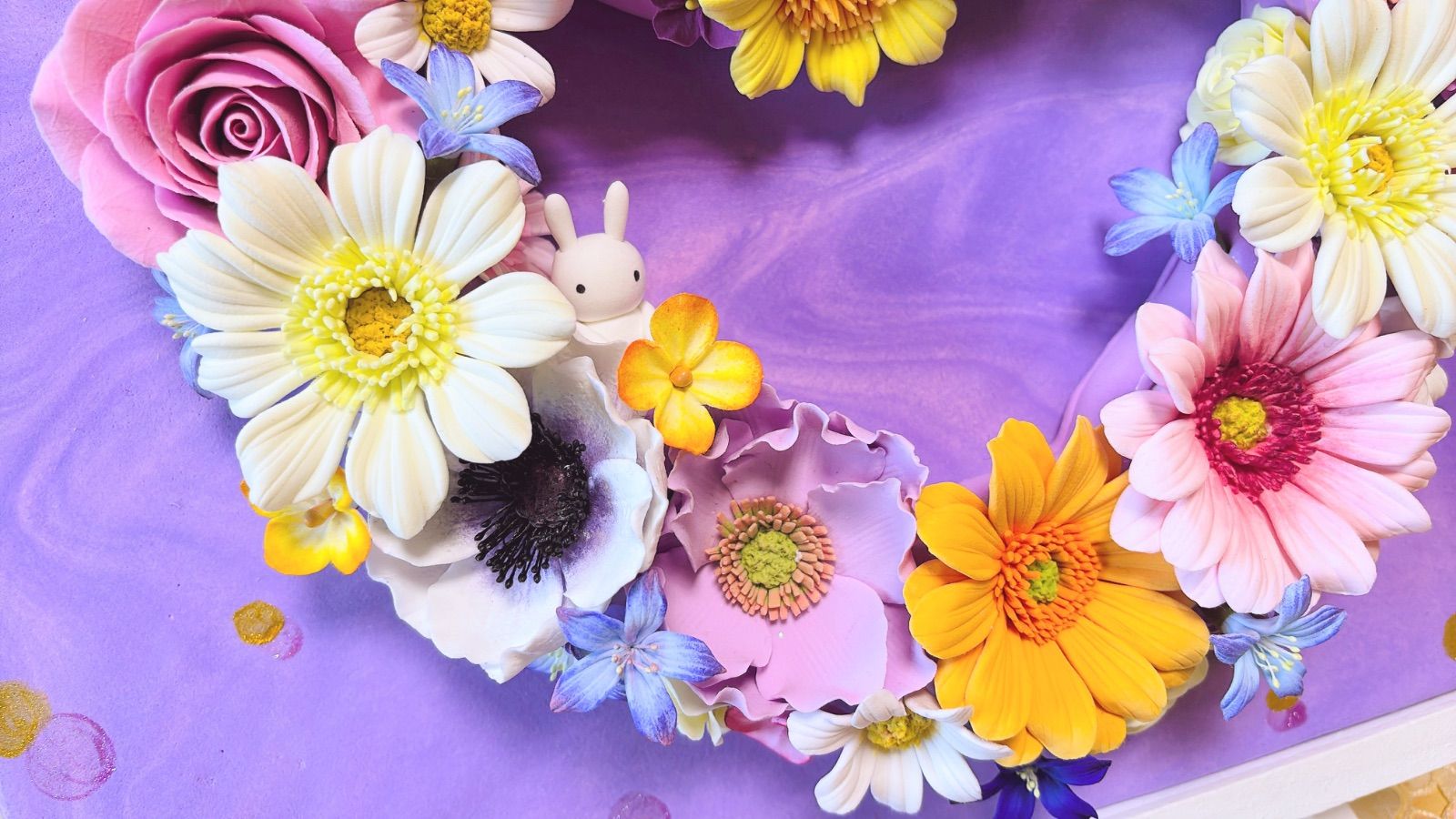 ハートの壁掛けアレンジ