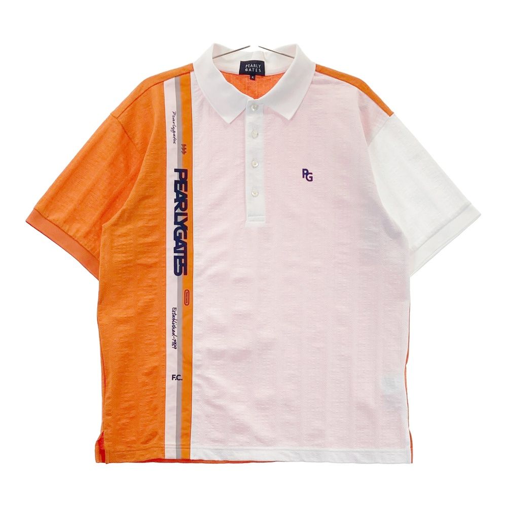 サイズ 4 PEARLY GATES パーリーゲイツ 2025年 半袖ポロシャツ オレンジ系 240101461547 ゴルフウェア メンズ ストスト