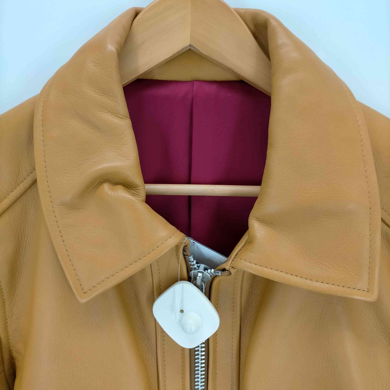 ノーアイディー NO ID. カウレザーセミアニリンシングルライダースJKT