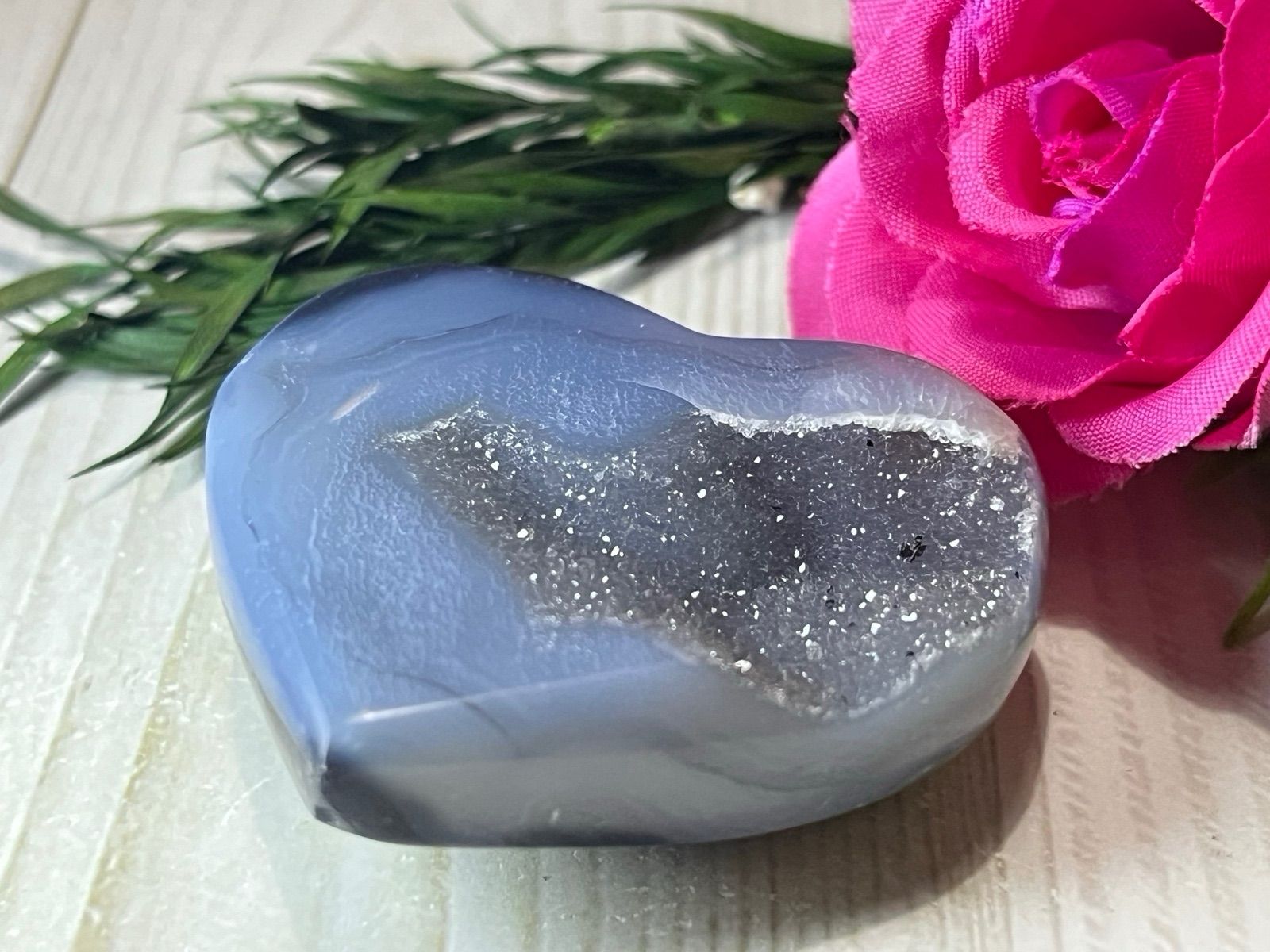 浄化用アゲート　瑪瑙 水晶　クラスター　ジオード　原石　ハート