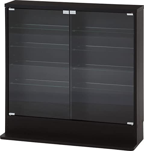 数量 組立商品 可動棚 ロータイプ 浅型 ブラック 幅90×奥行29×高さ90cm 5段 96070 フィギュアケース コレクションケース 不二貿易