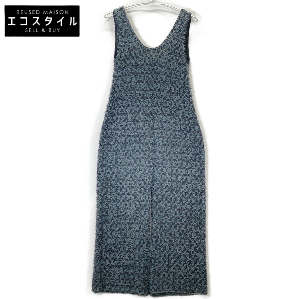 IRENE アイレネ 25年 ﾁｬｺｰﾙｸﾞﾚｰ 27S85004 Tweed Knit Dress 36