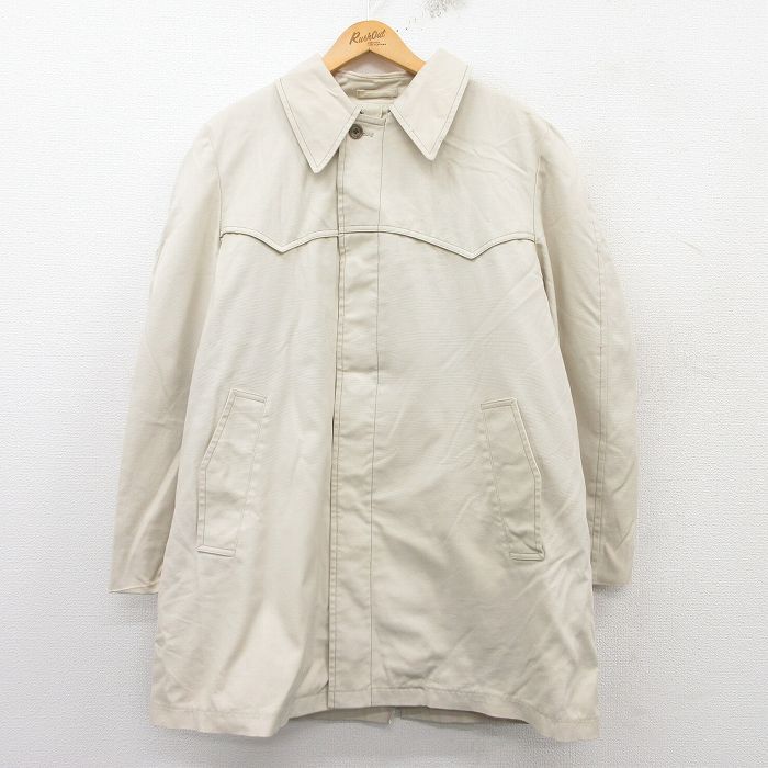 XL/古着 ロンドンフォグ 長袖 ジャケット メンズ 90s ロング丈 ベージュ カーキ 内側ファー 25feb04 中古 アウター ジャンパー ブルゾン