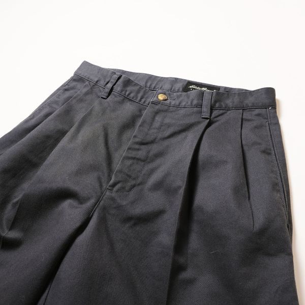 90's エディーバウアー 2タック コットン チノパンツ 濃灰 (30