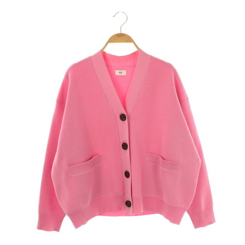 ロンハーマン Ron Herman RHC Recycle Polyester Cardigan カーディガン ニット Vネック XS ピンク /DO ■OS ■SH レディース ロンハーマン Ron Herman RHC Recycle Polyester Cardigan