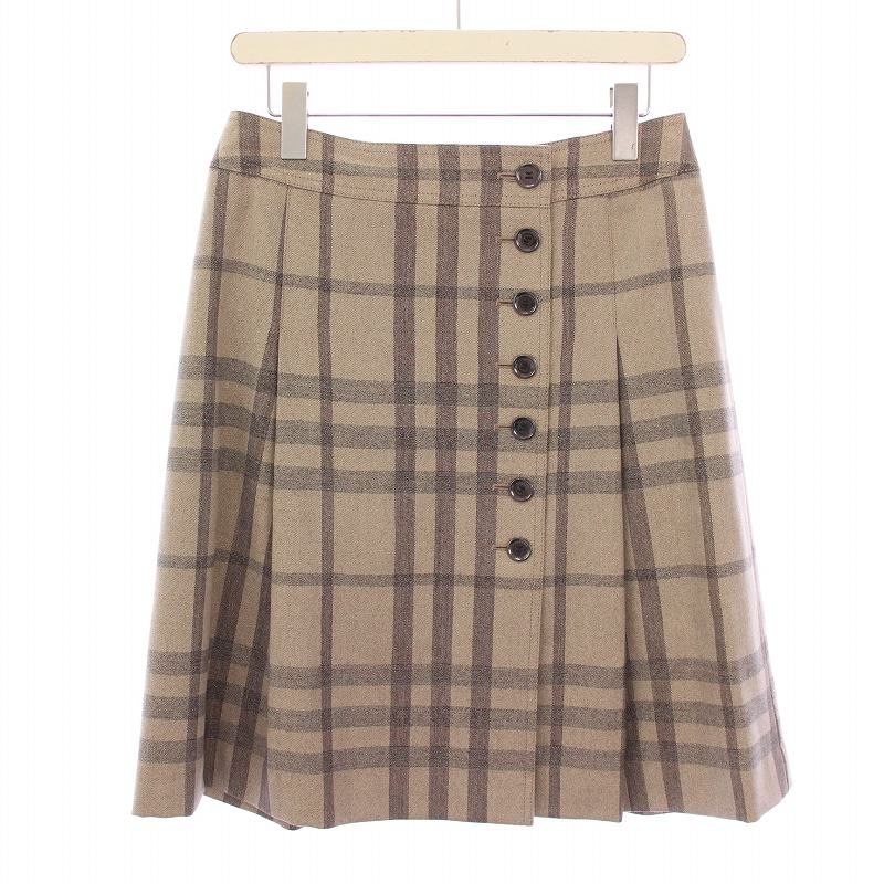 BURBERRY LONDONバーバリーロンドン ウールチェックロングフレア