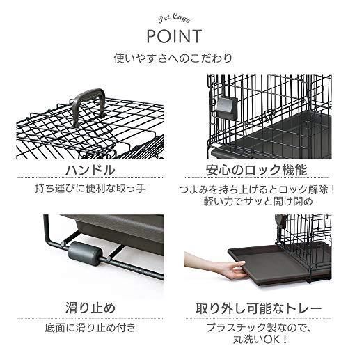 アイリスオーヤマ 犬 猫 ケージ 折りたたみ アイアンブラック 超小型犬 猫用 幅34×奥行47×高さ38.5cm STEELWINDOWSANDDOORS_COM