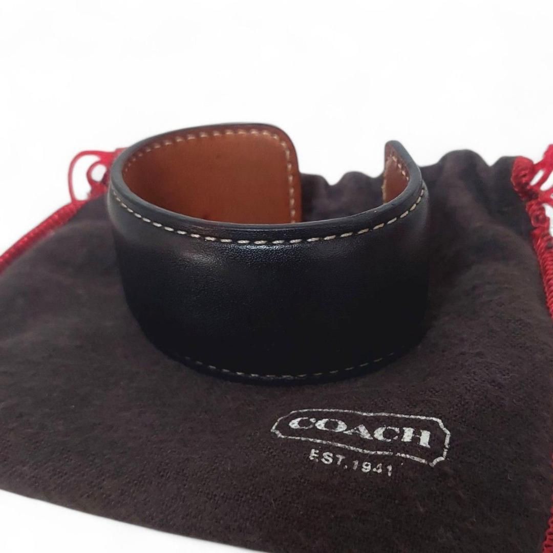 美品 COACH コーチ バングル レザー ブレスレット アクセサリー 