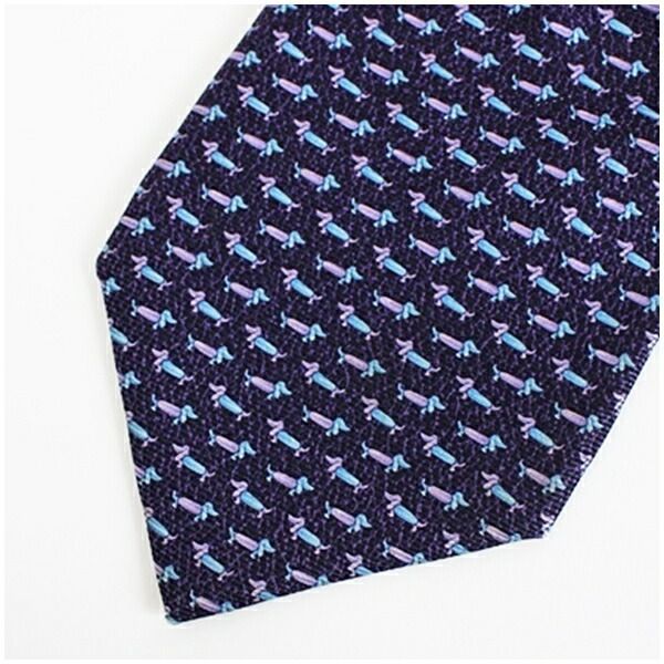 ブルガリ シルク ネクタイ セブンフォールド 中古 ABランク ブルー