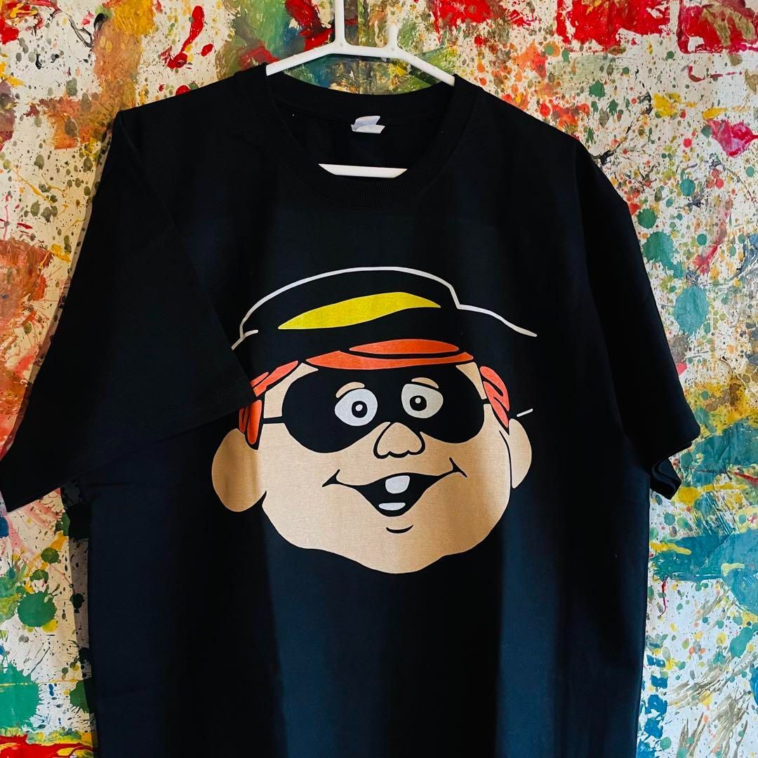 ハンバーグラー リプリント Tシャツ 半袖 メンズ 新品 個性的 黒 XL