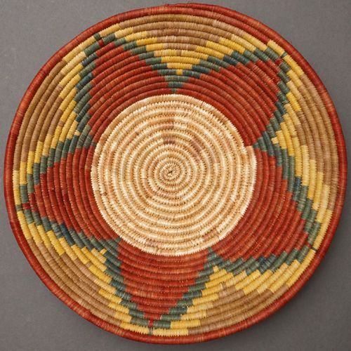 昭和レトログッズ竹籠・インテリア・円筒形バスケット 直径50cm高さ