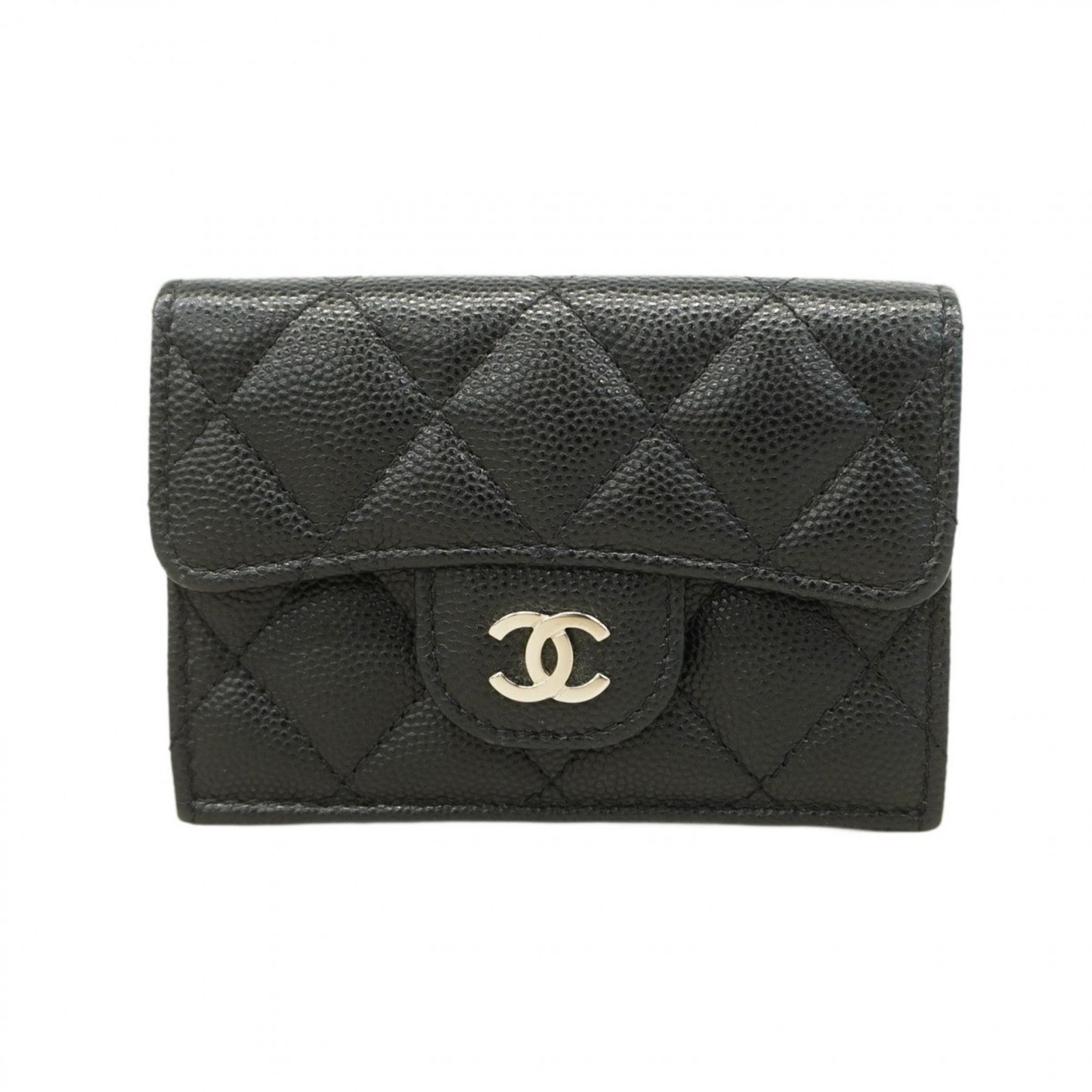シャネル(Chanel) シャネル 三つ折り財布 マトラッセ キャビア
