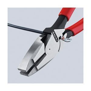 KNIPEX クニペックス 架線工事用強力ペンチ 圧着付 プラスチックコーティング サイズ55×17×240mm 0911-240
