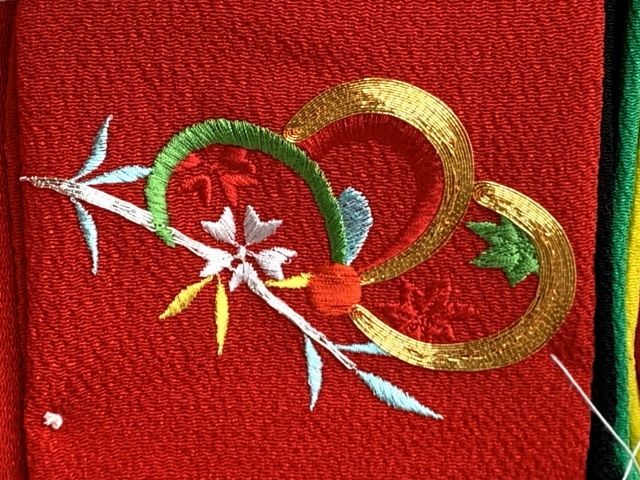 刺繍柄作り帯