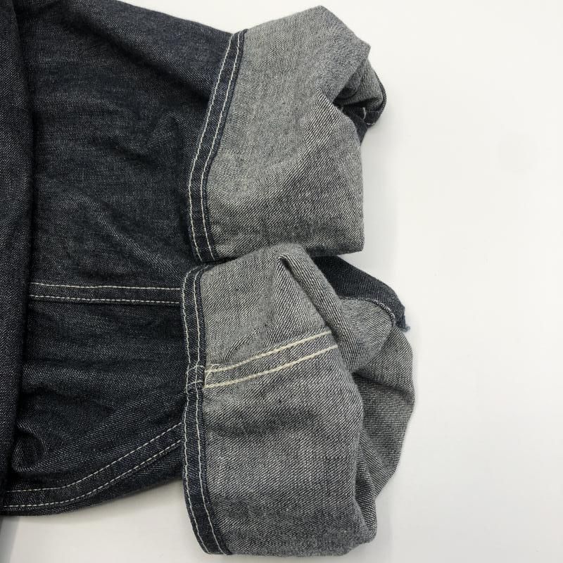 中古】NEIGHBORHOOD ノーカラー デニムジャケット L ブラック