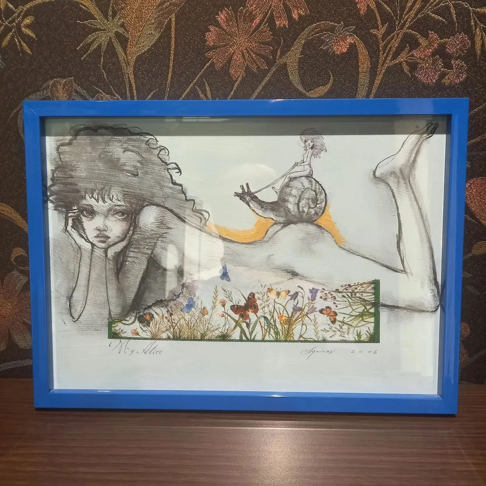 宇野亜喜良 絵画 肉筆 My Alice エスカルゴの旅