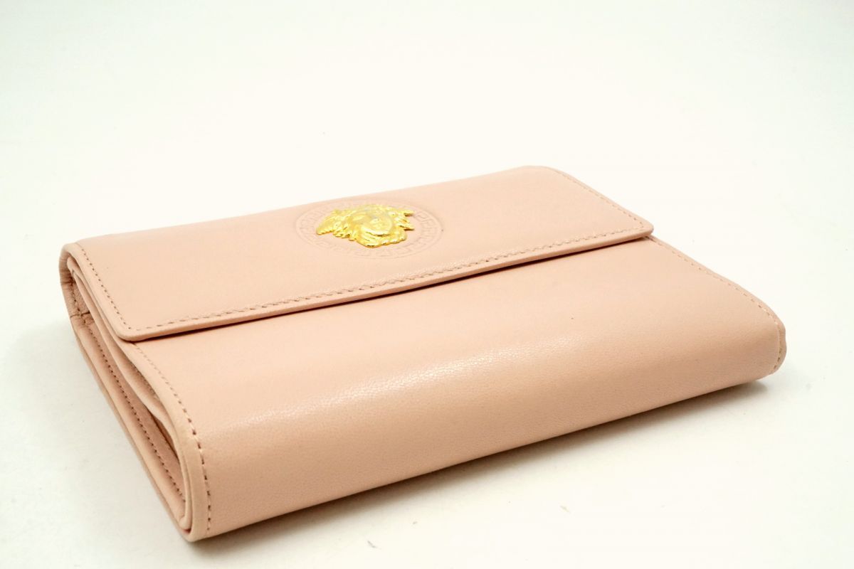 ジャンニ ヴェルサーチェ ヴィンテージ 三つ折り 財布 メデューサ ウォレット レザー ピンク GIANNI VERSACE 4152k NICORILABO_COM