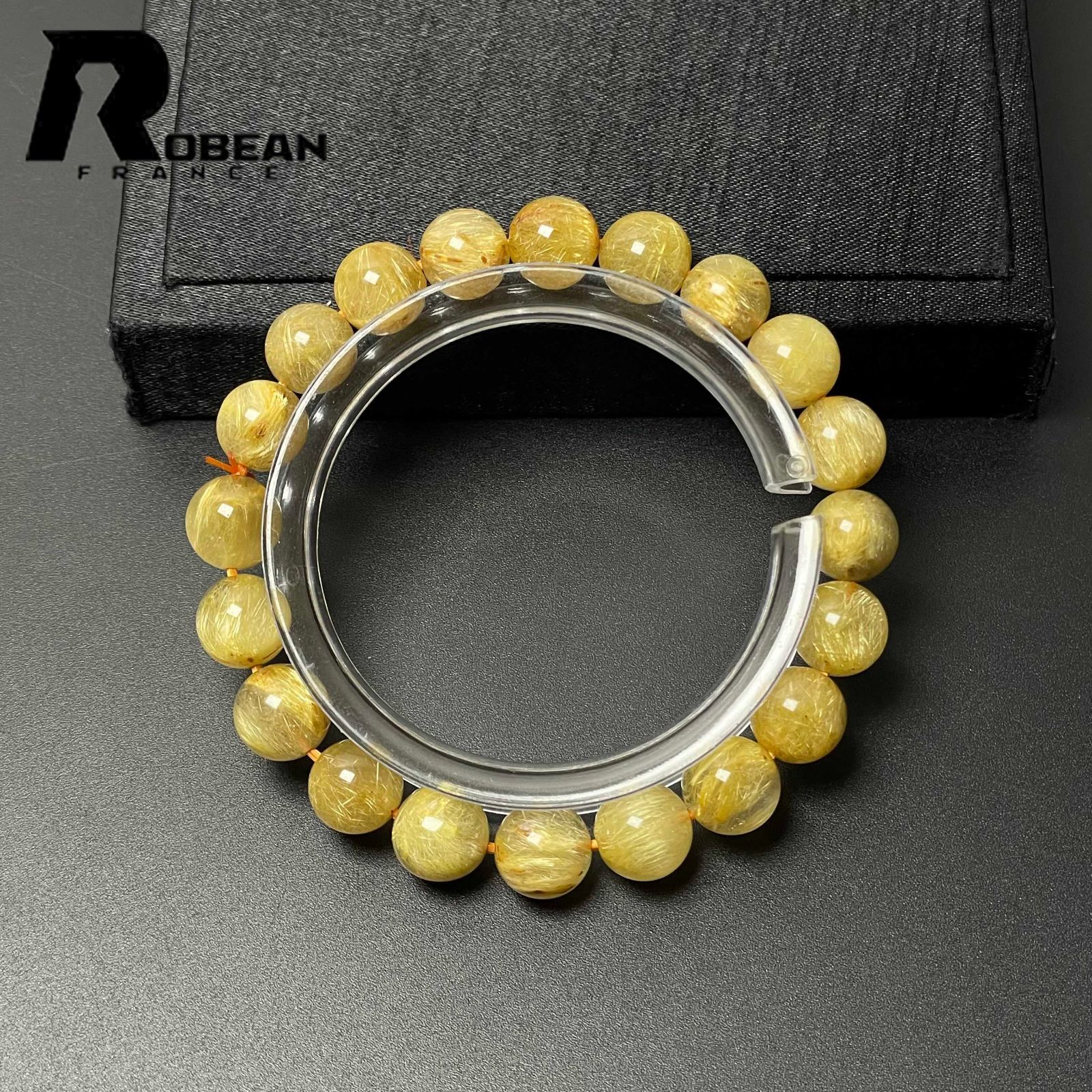 レア EU製 定価7万円☆ROBEAN・極!極満針ルチルクォーツ☆ブレスレット 